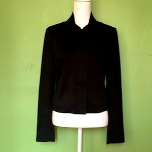J Brand black cropped jacket with front zipper